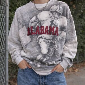 Vintage Alabama All Over Print Sweatshirt XL Made‎ USA Football Crewneck
